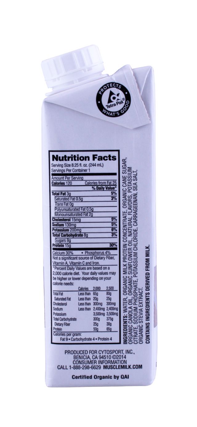 Muscle Milk Organic: MuscleMilk Vanilla Facts