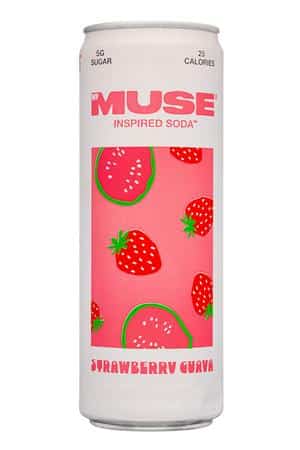 My Muse Organic: MyMuse-12oz-2024-Soda-StrawbGuava-Front