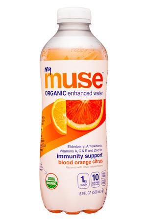 My Muse Organic: MyMuse-17oz-2021-EnhancedWater-BloodOrangeCitrus-Front