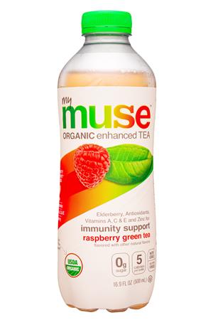 My Muse Organic: MyMuse-17oz-2021-EnhancedTea-RaspGreen-Front