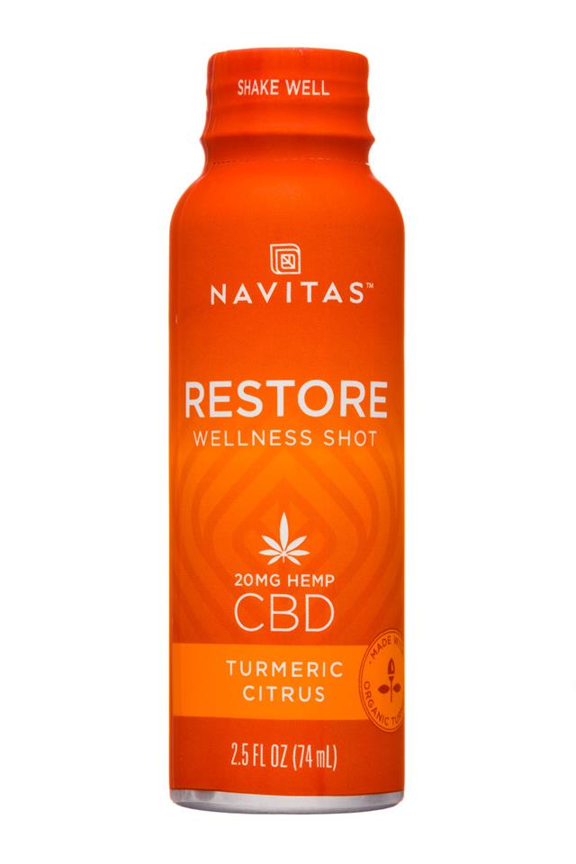 Navitas Organics - CBD: Navitas-3oz-Shot-WellnessCBD-Restore-Front