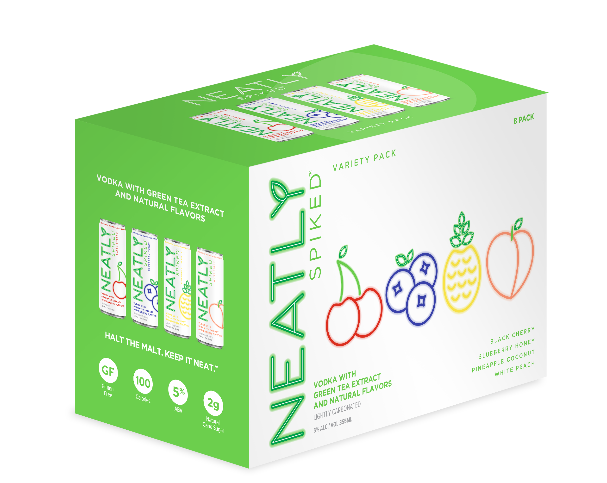 Neatly Spiked: Photo of Weekend Collection -- Variety 8-pack (Coconut Pineapple, Black Cherry, Blueberry Honey, White Peach) - Neatly Spiked (uploaded by company)