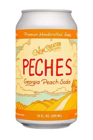 New Creation Soda Works: NewCreationSoda-12oz-2024-Peches-Front