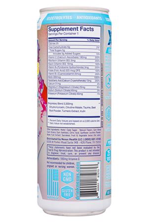 Nexus Energy Drinks: Nexus-12oz-2020-FunctEnergy-LemonCoconut-Facts