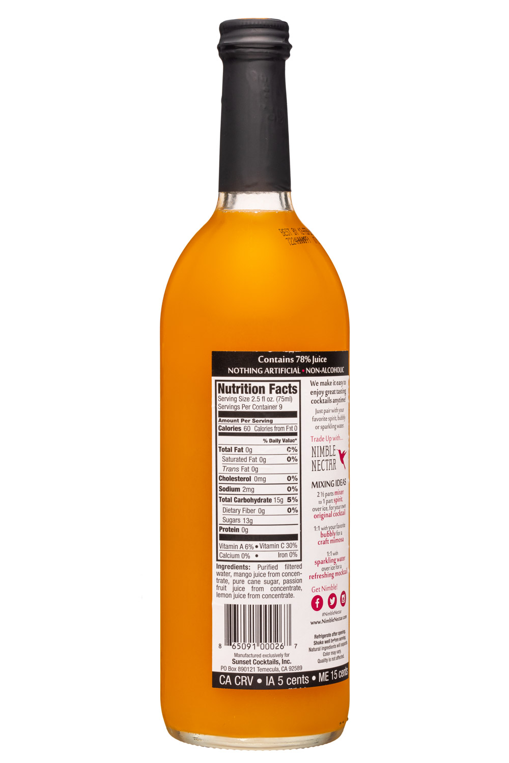 Nimble Nectar: NimbleNectar-25z-Mixer-MangoPassion-Facts