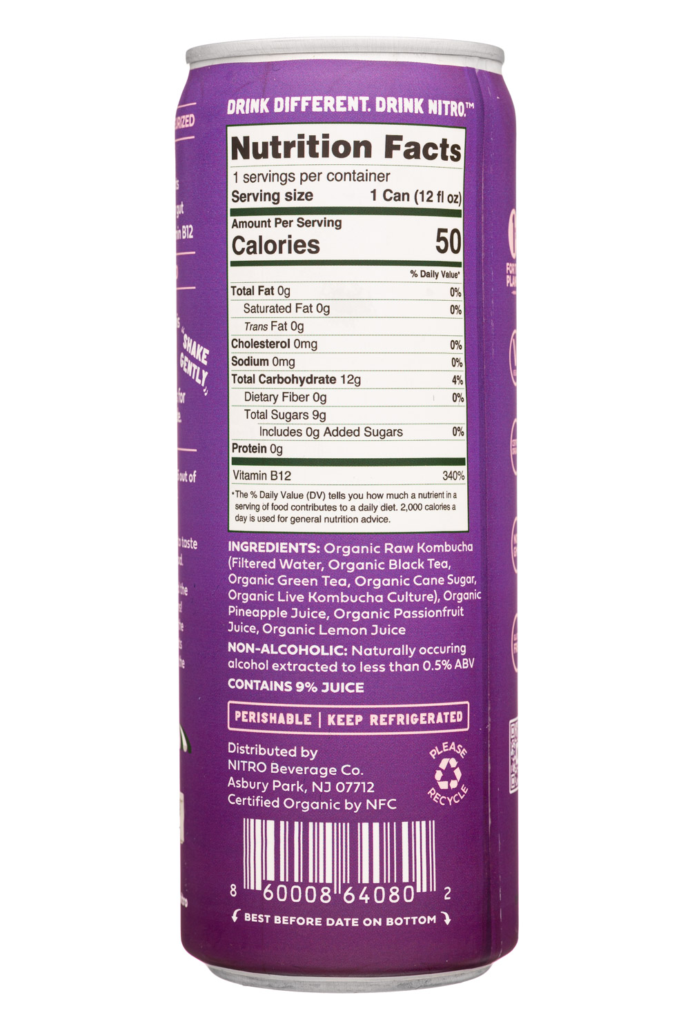 Nitro Beverage Co: NitroBevCo-12oz-2022-NitroBuch-Passionfruit-Facts