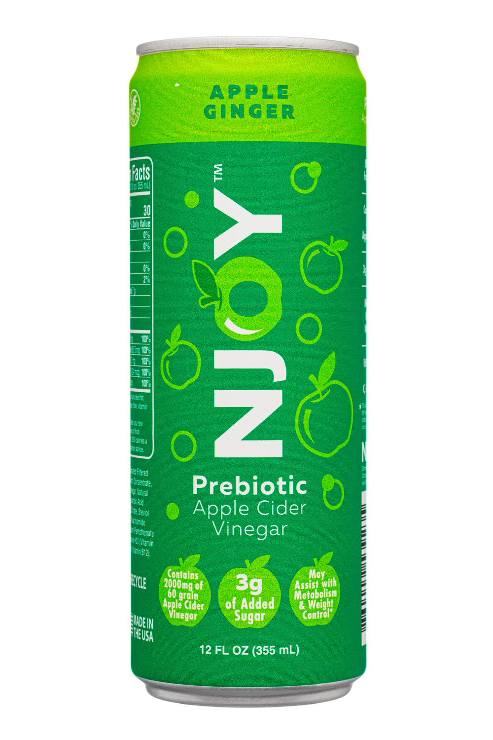 NJOY: NJOY-12oz-2023-PrebioticACV-AppleGinger-Front