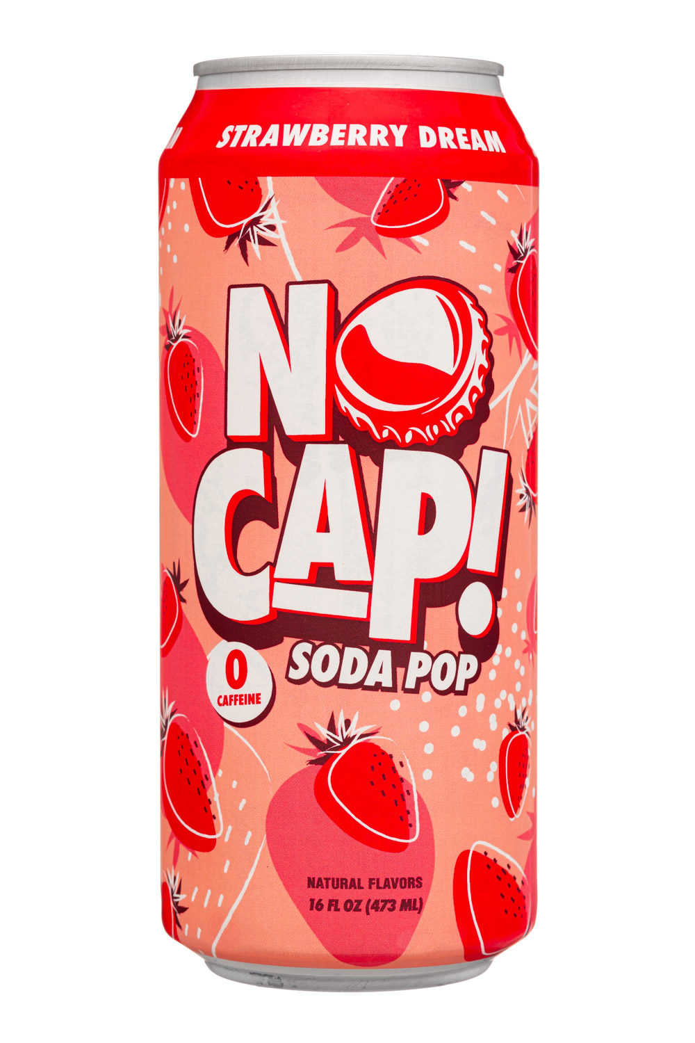 No Cap! Soda Pop: NoCap-16oz-2025-Soda-StrawbDream-Front