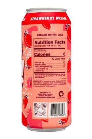 No Cap! Soda Pop: NoCap-16oz-2025-Soda-StrawbDream-Facts