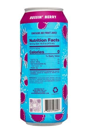 No Cap! Soda Pop: NoCap-16oz-2025-Soda-BussinBerry-Facts