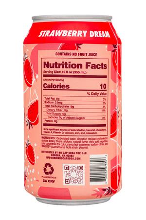 No Cap! Soda Pop: NoCap-12oz-2024-Soda-StrawbDream-Facts