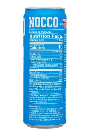 Nocco - No Carbs Company: Nocco-12oz-2025-Caffeine-Peachango-Facts