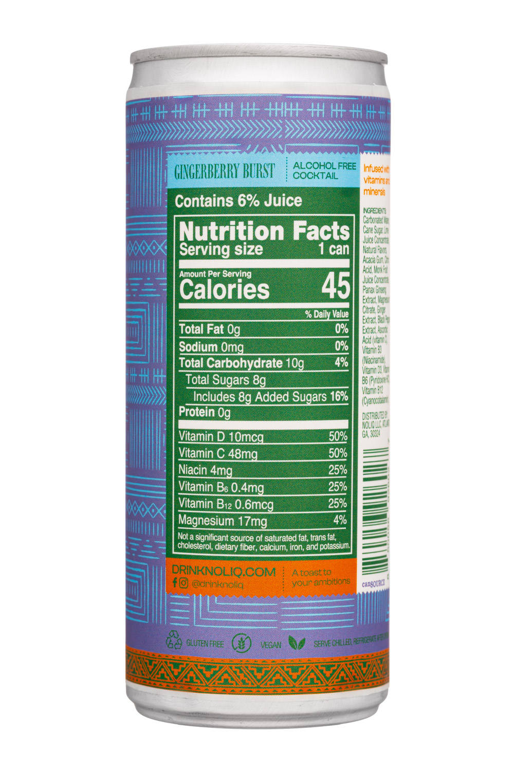 NOLIQ: NoLiq-8oz-2024-NACocktail-GingerberryBurst-Facts