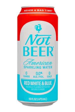 Not Beer: NotBeer-16oz-2025-Sparkling-RedWhiteBlue-Front