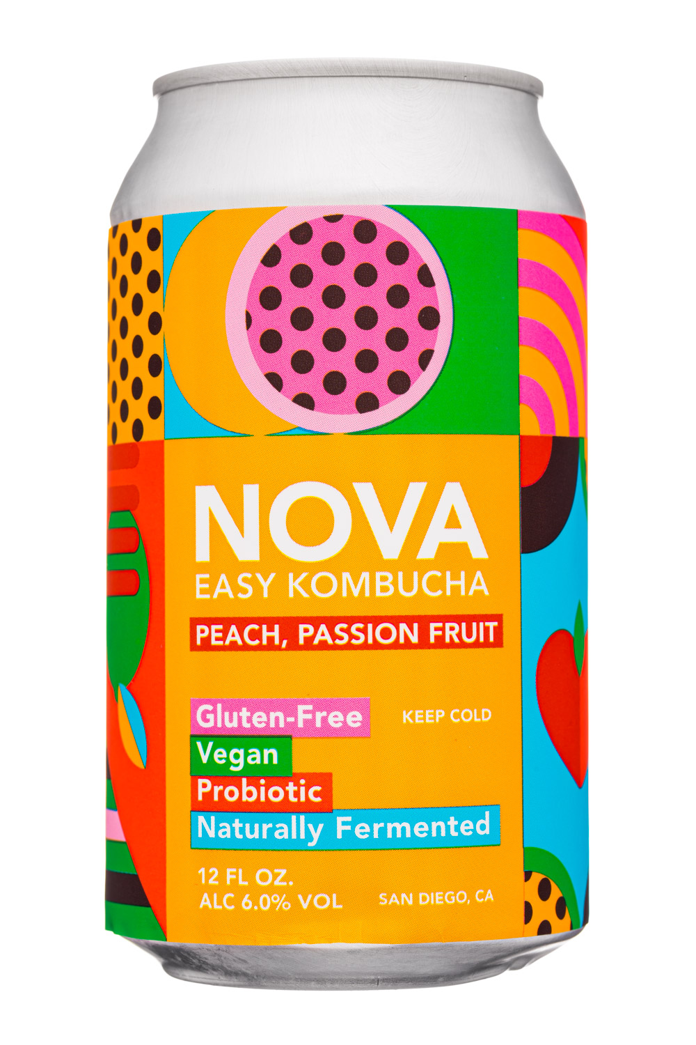 Peach Passion Fruit 12oz - Easy Kombucha 2021