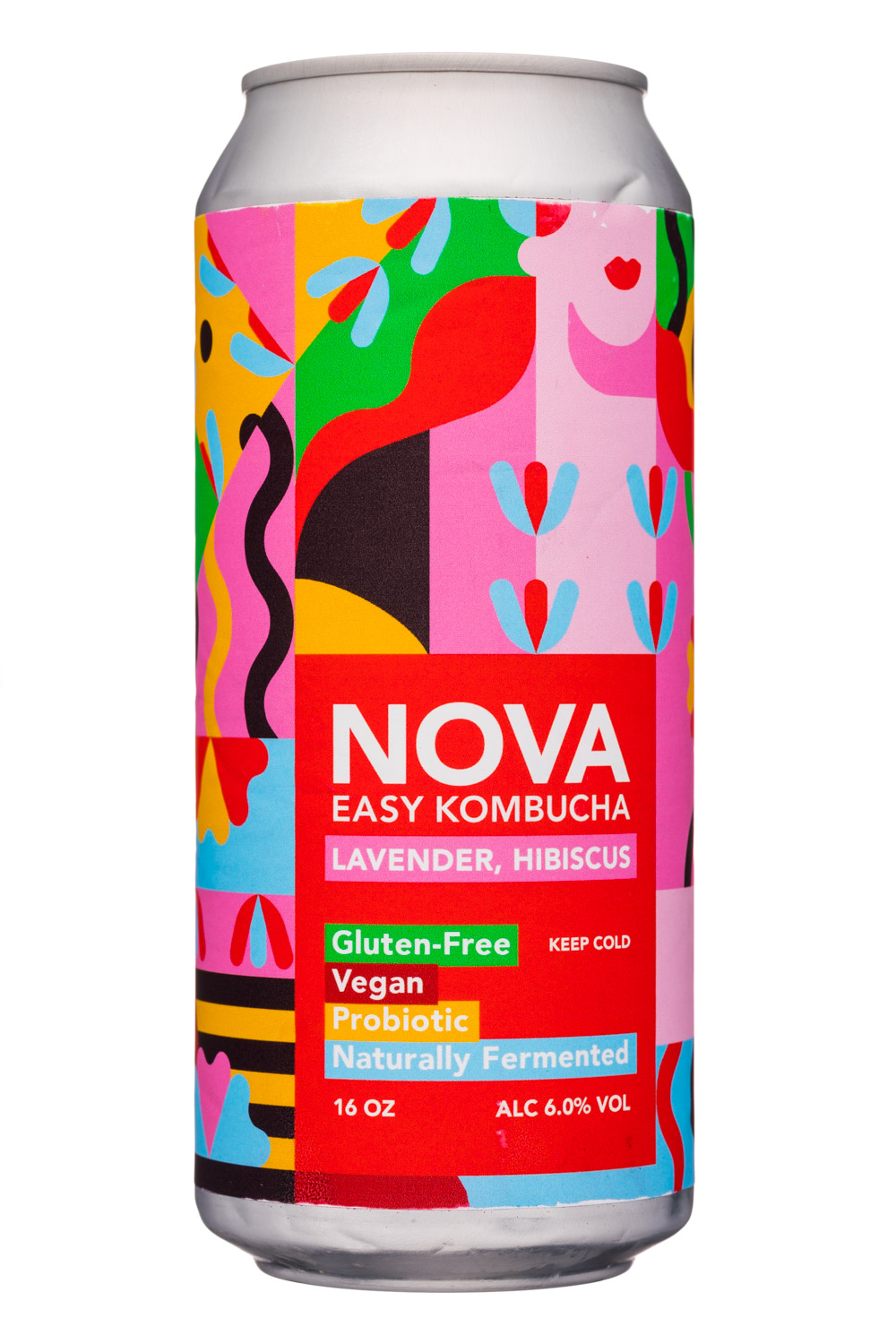 Nova: Nova-16oz-EasyKombucha-LavenderHibiscus-Front