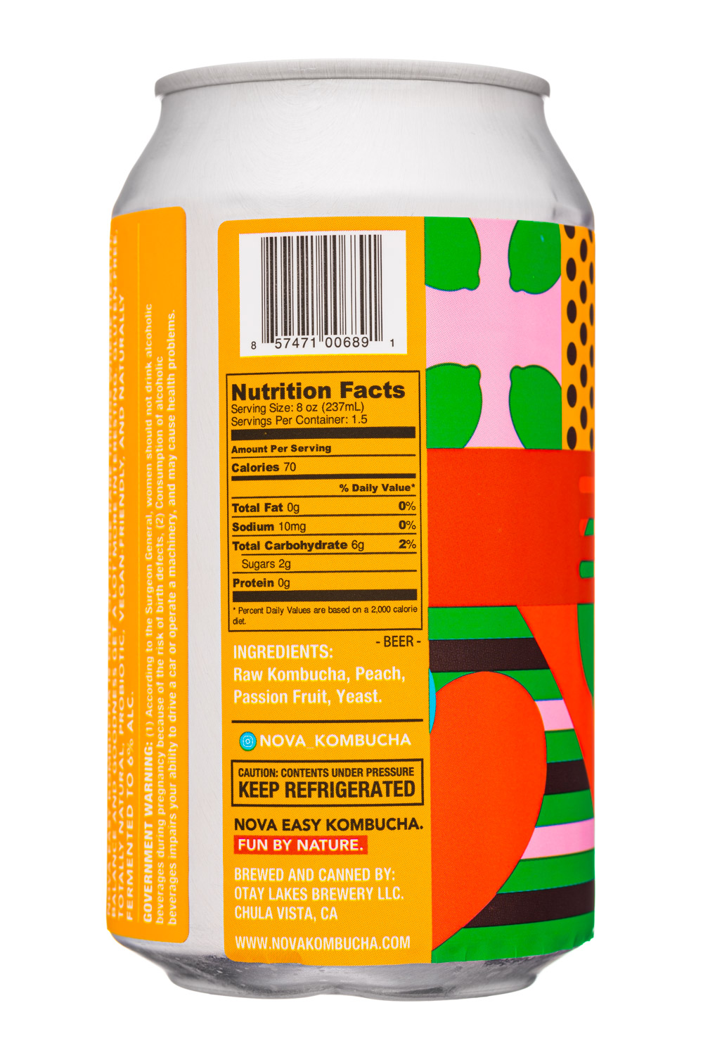 Nova: Nova-12oz-2021-EasyBucha-PeachPassion-Facts