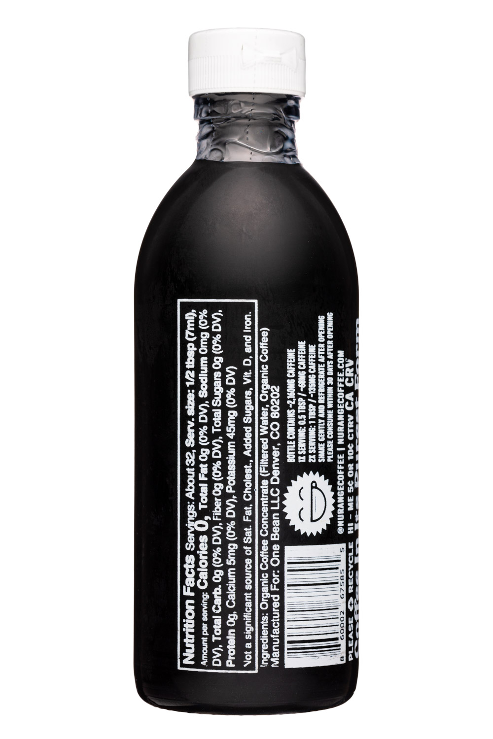 Nurange Coffee: Nurange-8oz-2023-PureCoffeeConcentrate-BoldSmooth-Facts