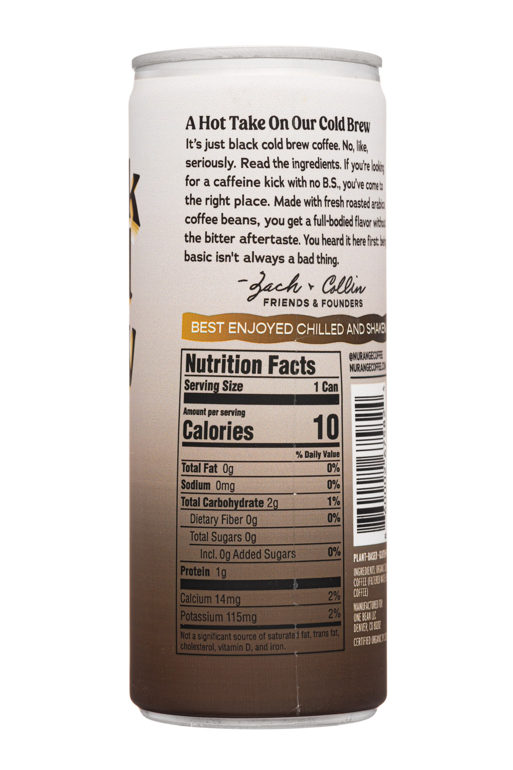 Nurange Coffee: Nurange-8oz-2023-ColdBrew-Black-Facts