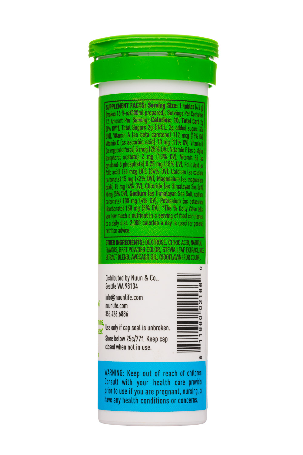 Nuun Hydration: Nuun-10Tab-2021-Vitamins-BluebPom-Facts