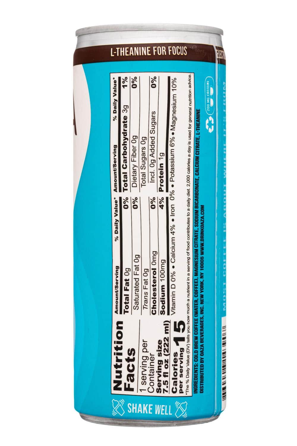 Oaza Cold Brew: Oaza-12oz-2022-ColdBrewElec-Black-Facts