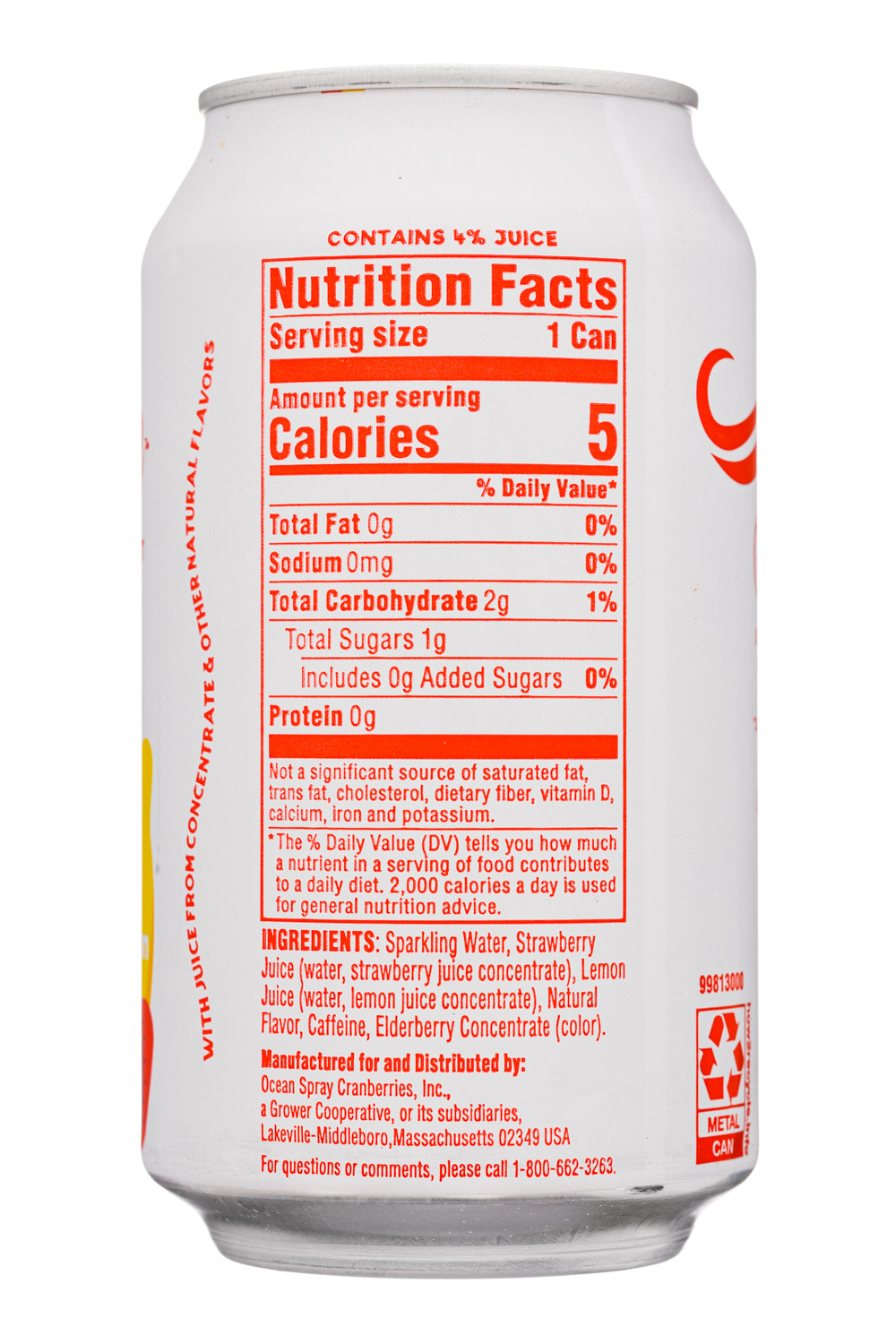 Ocean Spray Wave: OceanSpray-12oz-2021-Wave-50mgCaff-StrawbLemon-Facts