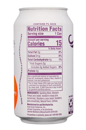 Ocean Spray Wave: OceanSpray-12oz-2021-Wave-50mgCaff-MandarinBlackberry-Facts