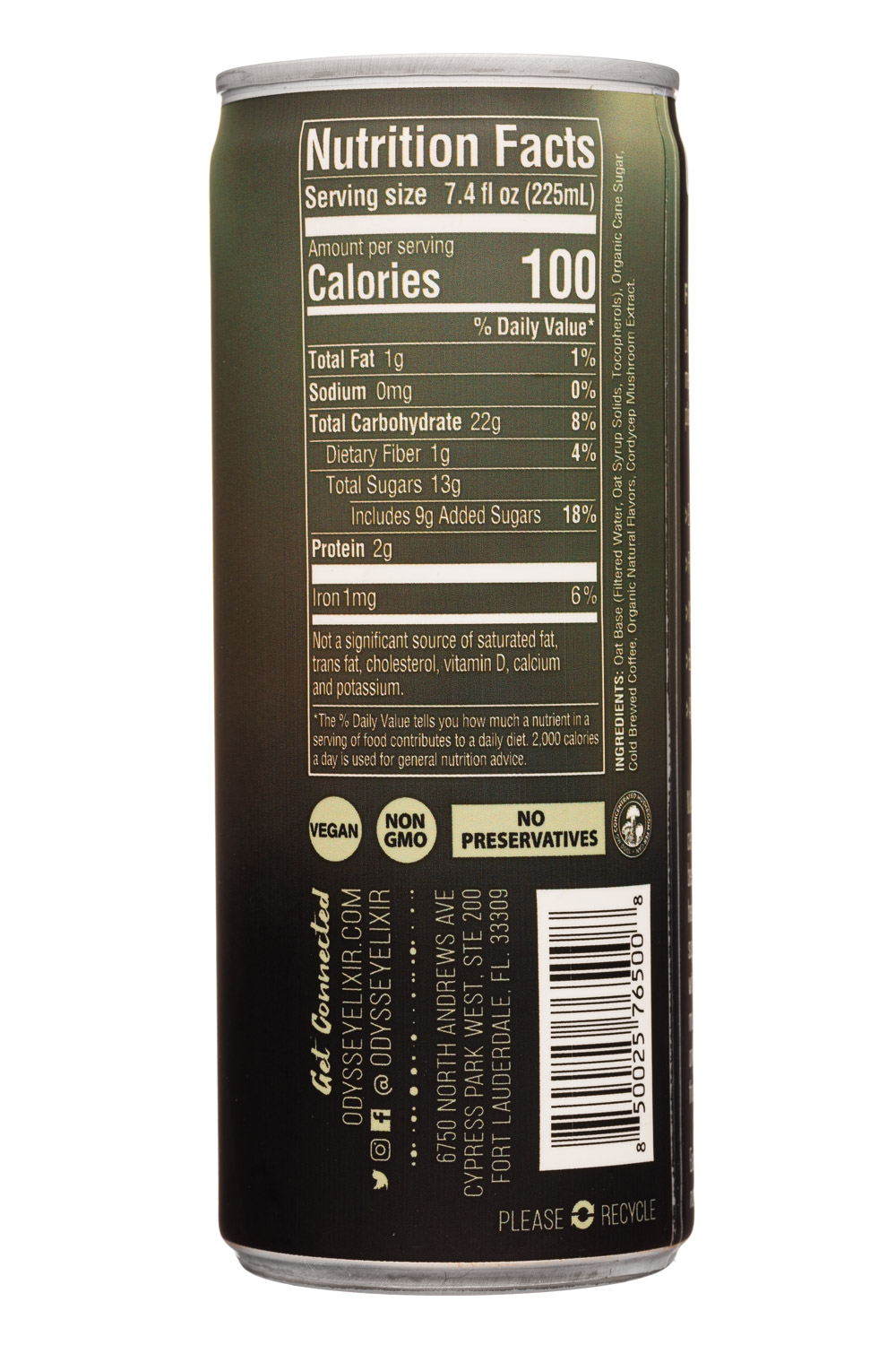 Odyssey Mushroom Elixir: Odyssey-7oz-2021-MushroomElixer-Energy-Facts