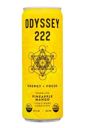 Odyssey Mushroom Elixir: Odyssey-12oz-2023-222-EnergyFocus-PineMango-Front