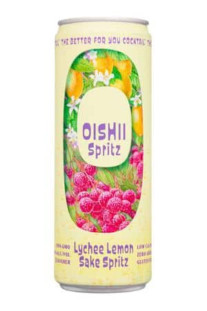 Oishii Sake: Oishii-12oz-2025-SakeSpritz-LycheeLemon