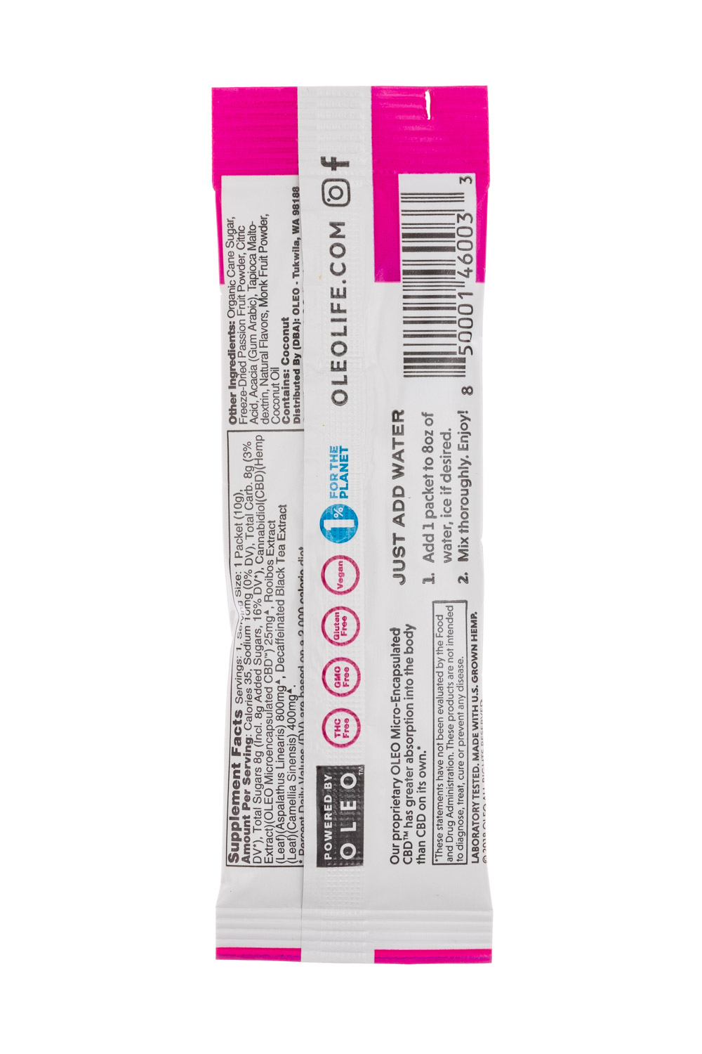 OLEO: Oleo-10g-CBDExtract-Passionfruit-Facts