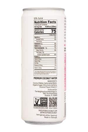 Once Upon a Coconut: OnceUponACoconut-11oz-2023-Energy-Facts