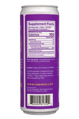 Oneness: Oneness-12oz-2024-HempSparkCocktail-Lavendar-Facts
