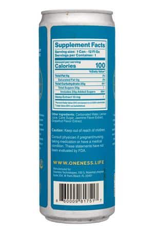 Oneness: Oneness-12oz-2024-HempSparkCocktail-Jasmine-Facts