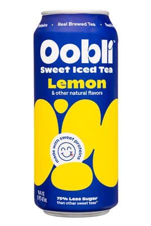 Oobli Sweet Iced Tea: Oobli-16oz-2023-Tea-Iced-Lemon-Front
