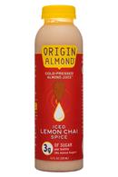 Origin Almond: OriginAlmond-12oz-CPAlmondJuice-IcedLemonChaiSpice-Front