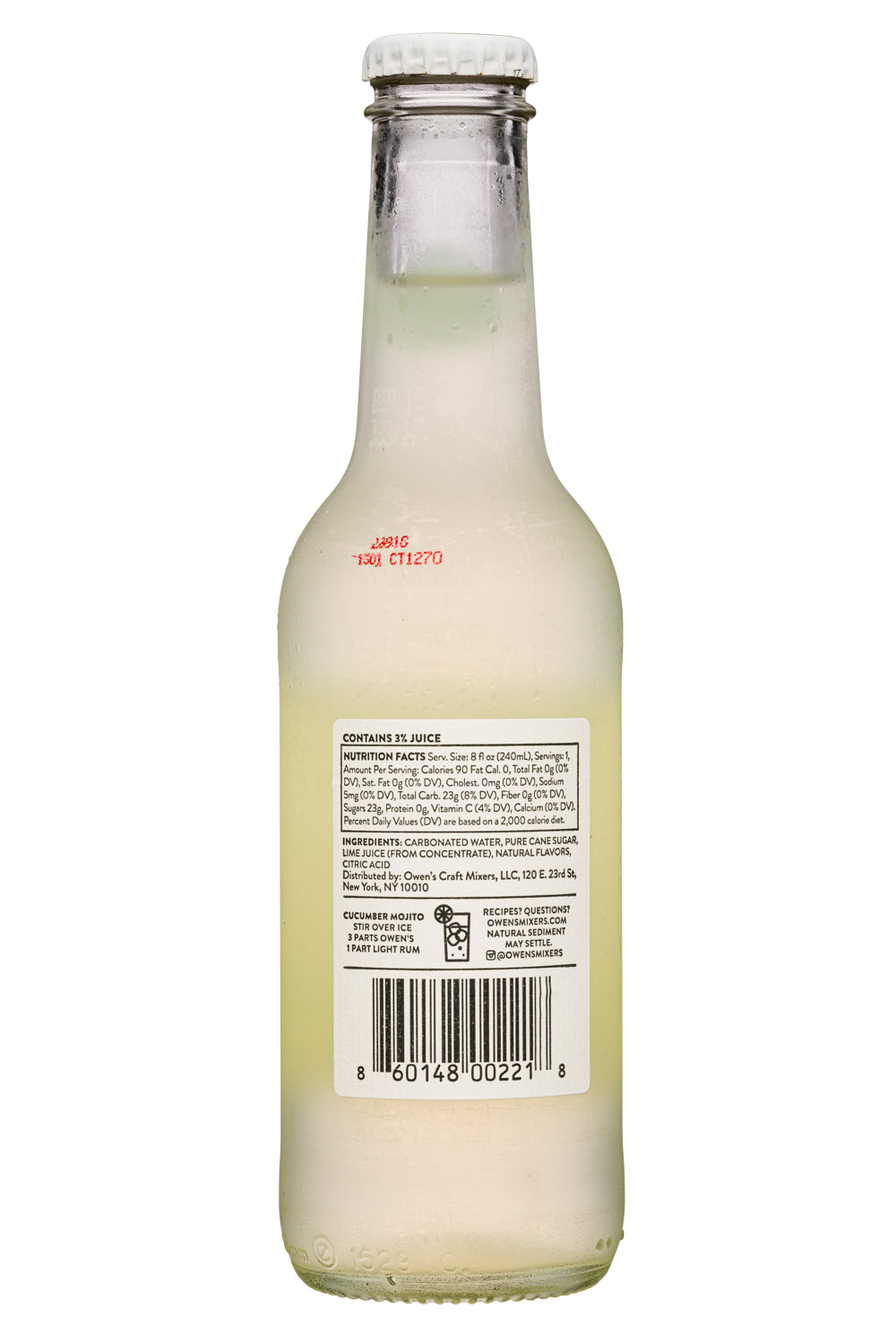 Owen's Craft Mixers: Owens-9oz-CraftMixer-MintCucumerLime-Facts