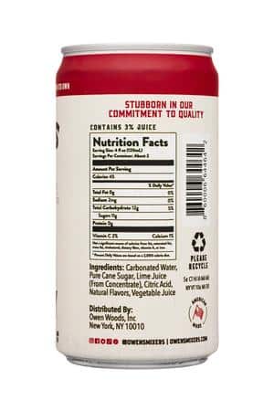 Owen's Craft Mixers: Owens-8oz-2023-NonAlcMix-SparklingCran-Facts