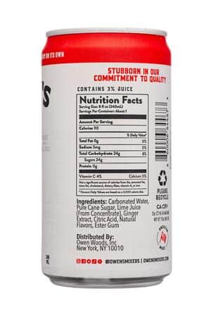 Owen's Craft Mixers: Owens-8oz-2024-GingerBeer-Facts