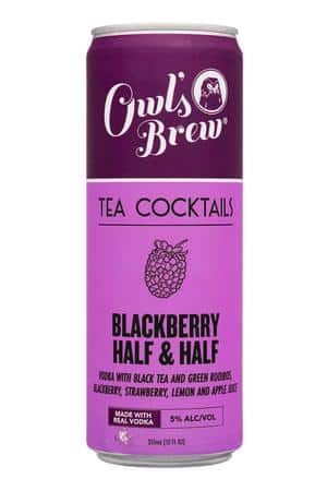 Owl's Brew: OwlsBrew-12oz-2023-TeaCocktail-BlackberryHalfHalf