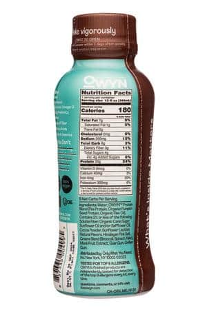 OWYN: Only What You Need: OWYN-12oz-2023-20gProtein-DarkChoc-Facts
