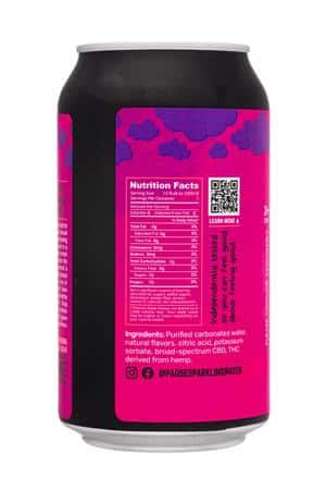 Pause Sparkling Water: Pause-12oz-2024-THCSparkling-Wildberry-Facts