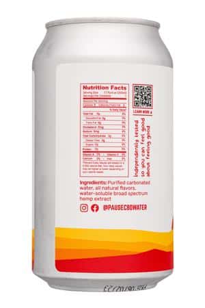 Pause Sparkling Water: Pause-12oz-2023-SparklingCBD-Tropical-Facts