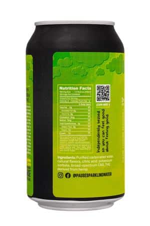 Pause Sparkling Water: Pause-12oz-2024-THCSparkling-LemonLimeLift-Facts