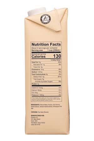 Pecana: Pecana-32oz-2024-Pecanmilk-Vanilla-Facts