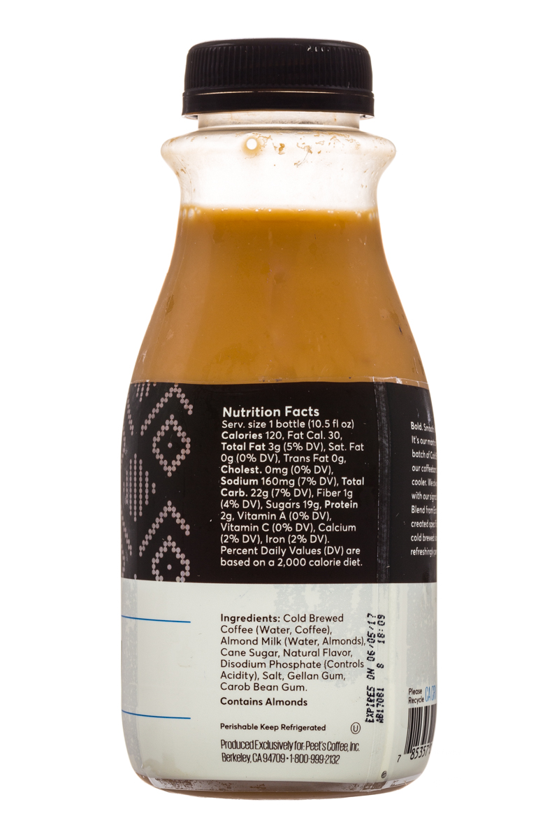 Peet's Coffee: Peets-ColdBrew-10oz-AlmondMilk-Facts