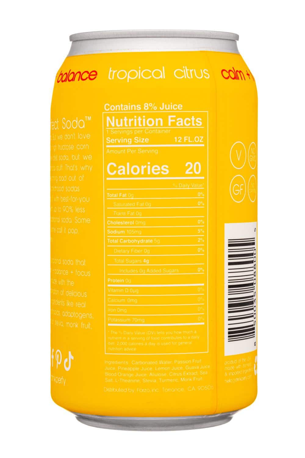 Perfy: Perfy-12oz-2022-Soda-TropicalCitrus-Facts