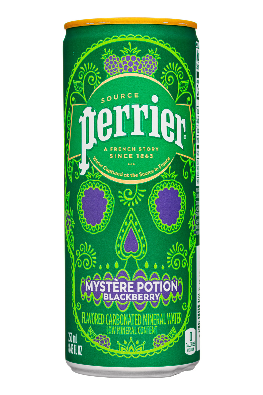 Perrier: Perrier-8oz-2021-SparklingWater-MysteryPotion-Blackberry-Front