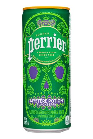 Perrier: Perrier-8oz-2021-SparklingWater-MysteryPotion-Blackberry-Front