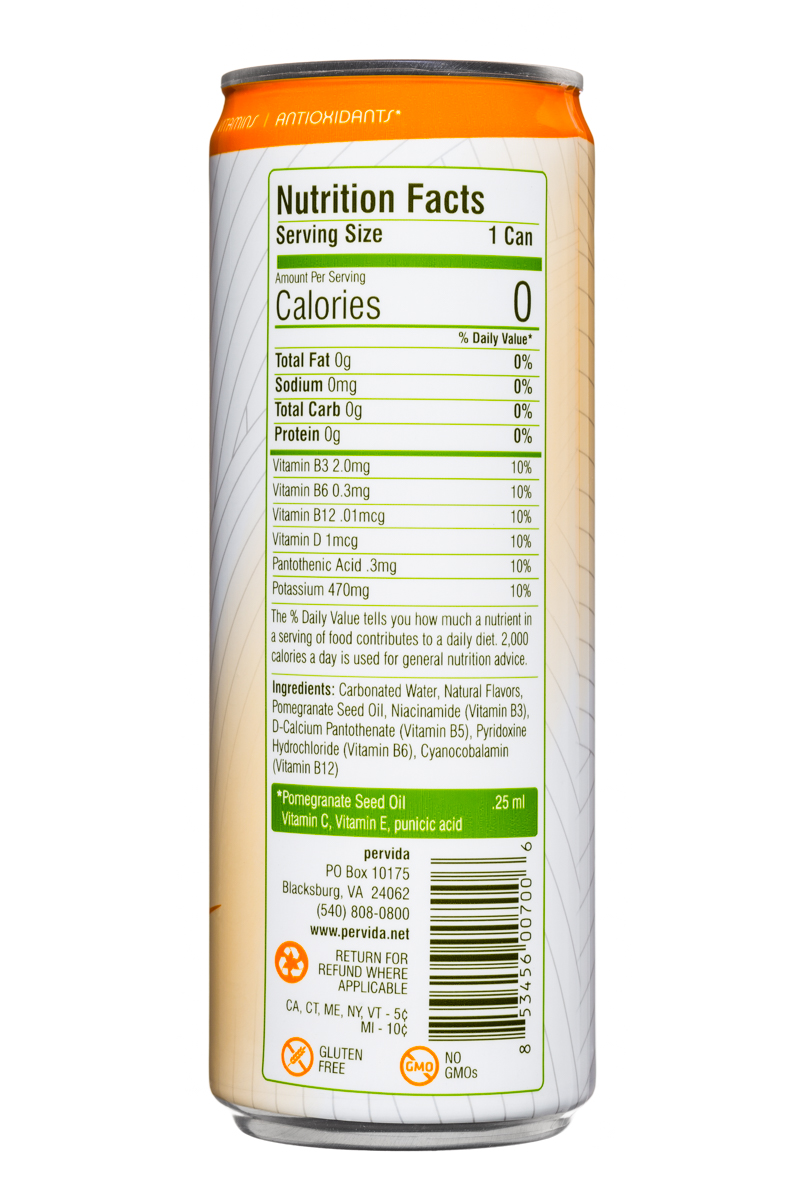 Pervida: Pervida-ImmuneHealthWater-12oz-Citrus-Facts